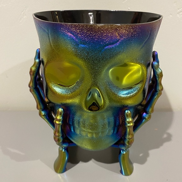 Halloween Holographic Skeleton Skull Treat, Candy Snack Bowl Plastic - Picture 2 of 12